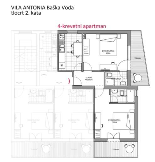 Villa Antonia Baška Voda Dış mekan fotoğraf